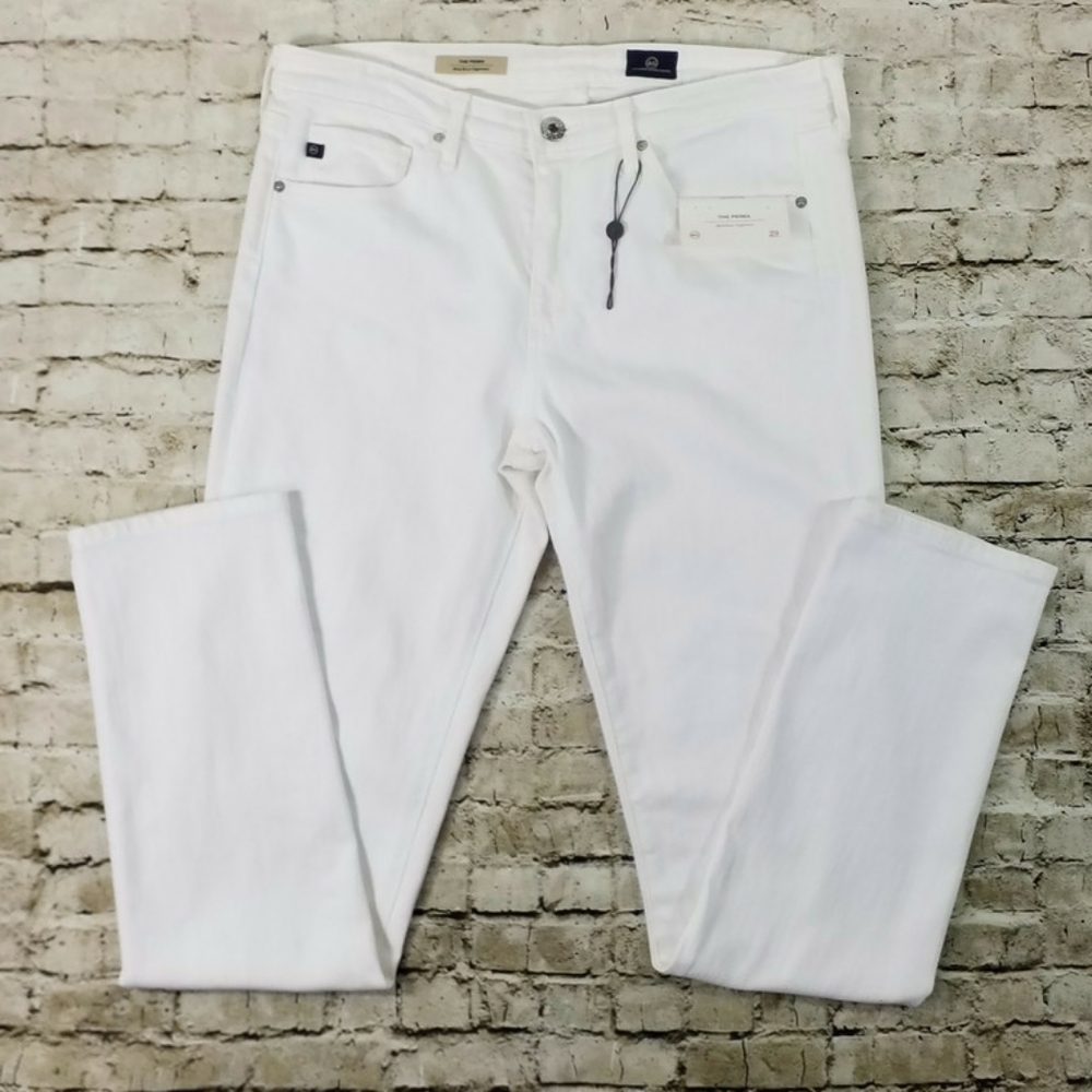 AG Adriano Goldschmied The Prima White Mid Rise Stretch Cigarette Jeans Women 29 - Picture 4 of 16